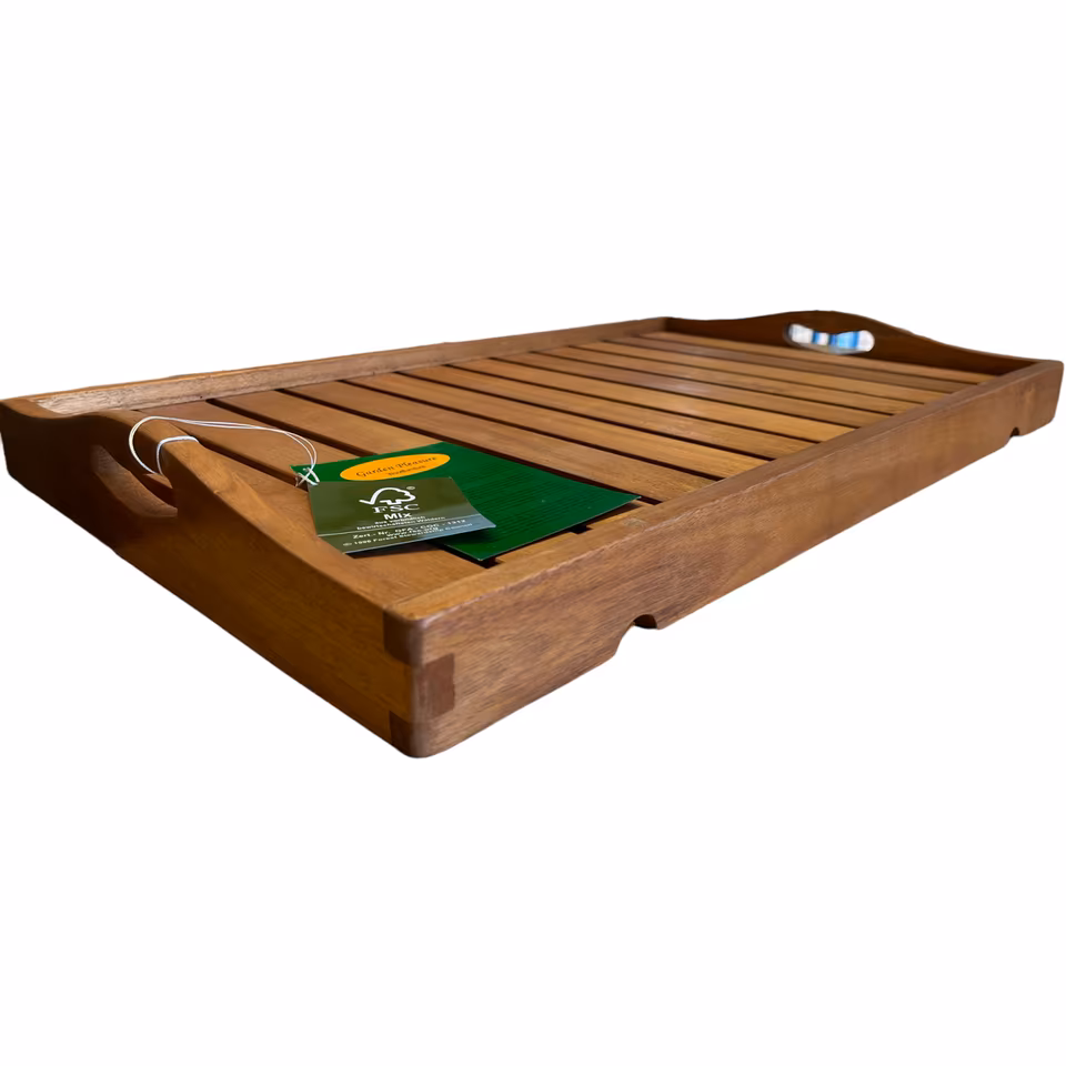 Servierwagen Eukalyptus Abnehmbares Tablett & Flaschenhalter 82 x 60 x 90 cm
